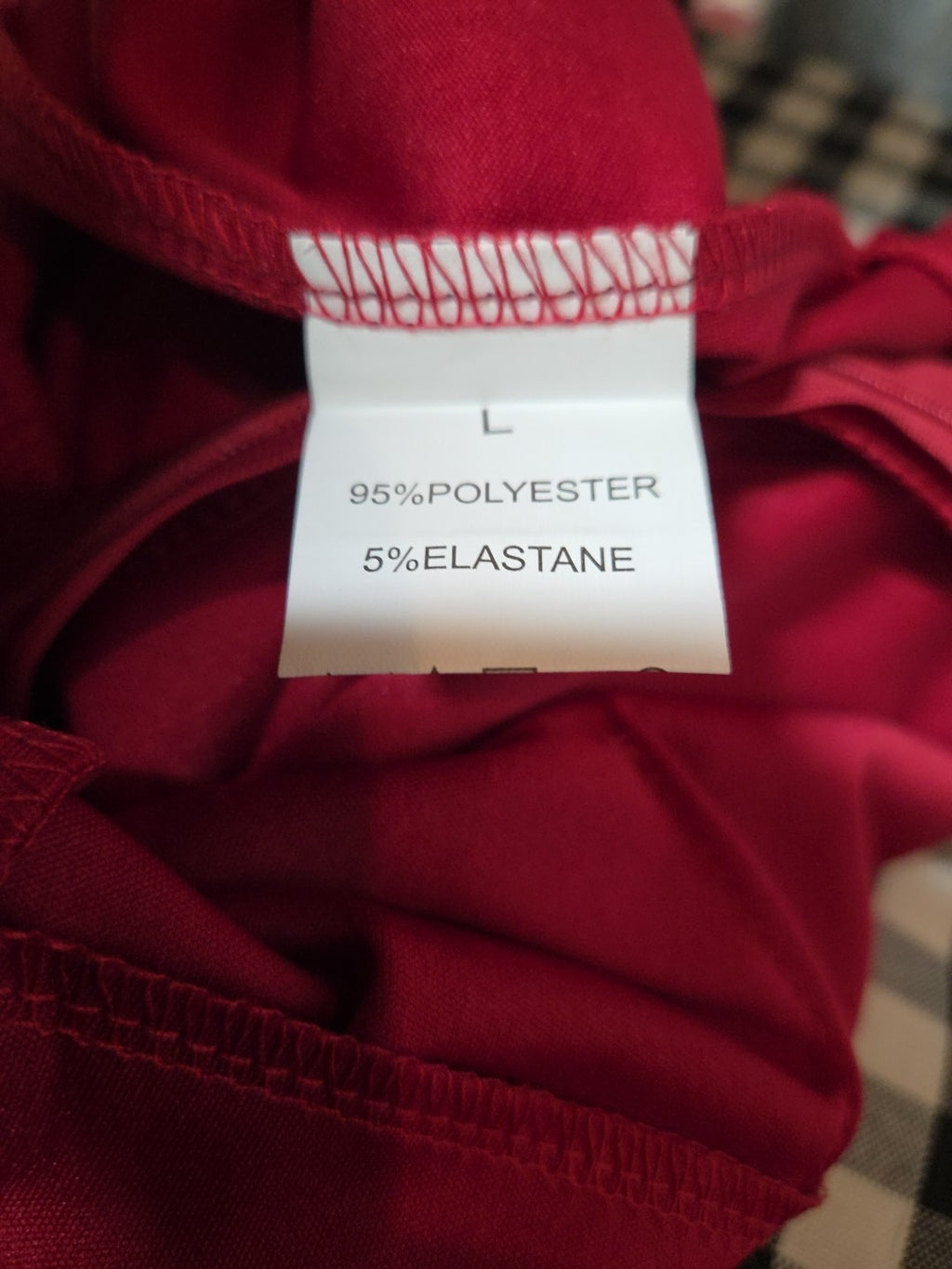 Ladies Casual    Cranberry Red Slacks with Front button Decor Size L