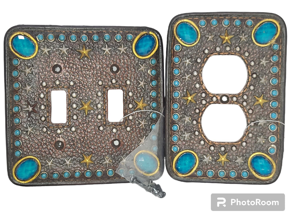Embellished Leather Toggle Switch & Outlet Coordinating Set Covers