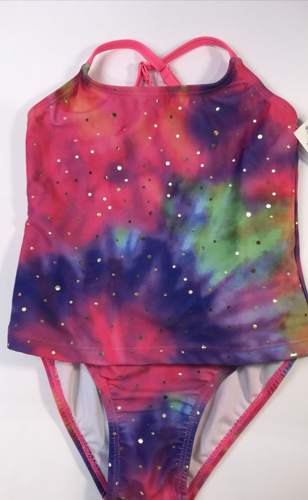 Real Love 2 pc. Girls Tye dye purple Swimsuit 4/5 Tankini NWT