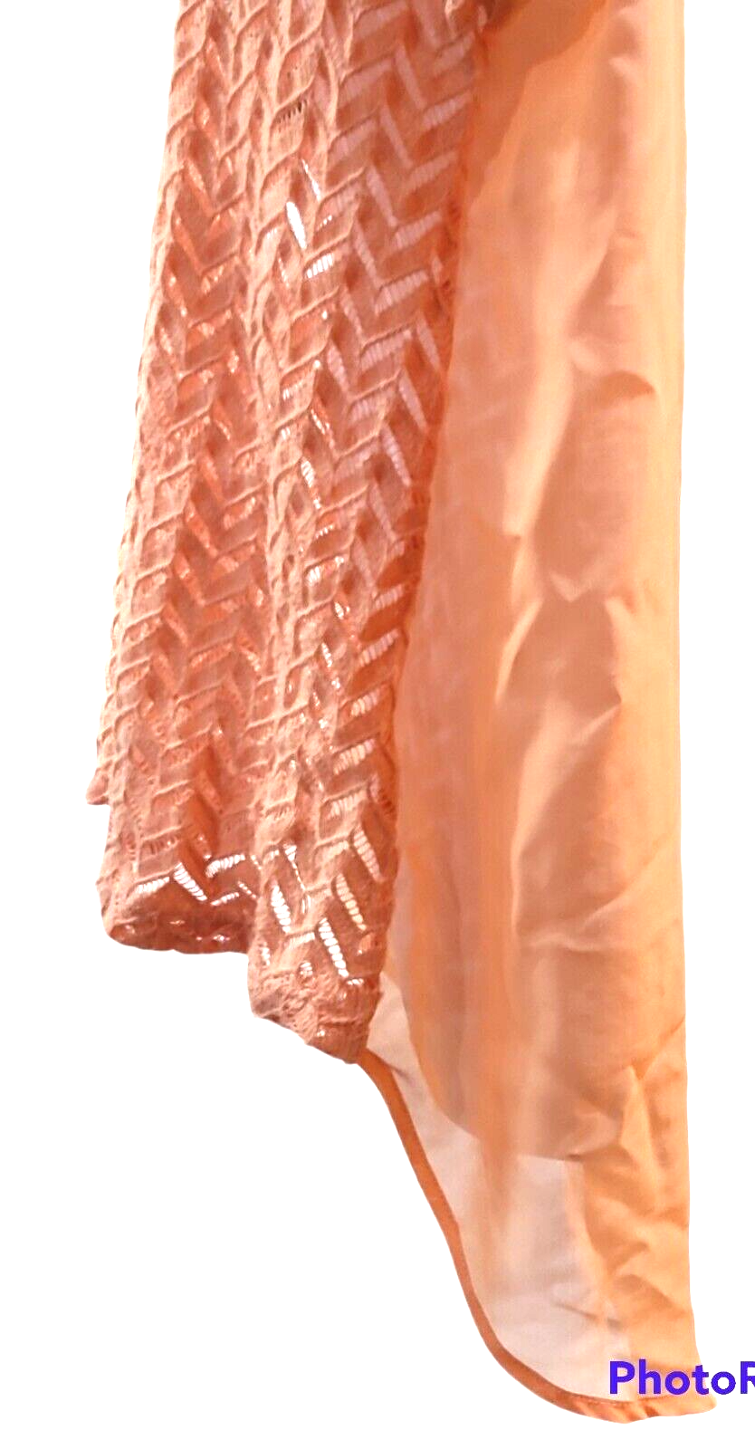 Daytrip Buckle Womens Top Sleeveless Peach Orange Sheer Polyester Large