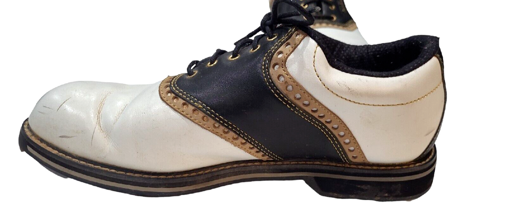 Dunlop Two Tone Saddle Golf Men's Leather M4750C White/Brown Size 9