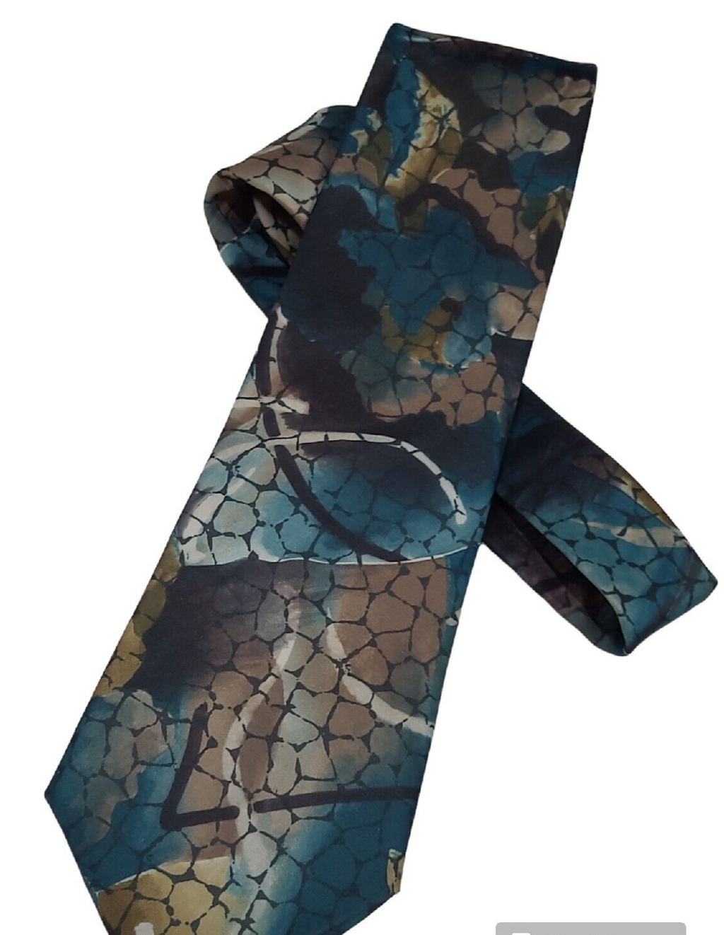 The Men's Store Necktie 100% Silk Blue Plaids & Checks Designer Neck Tie
