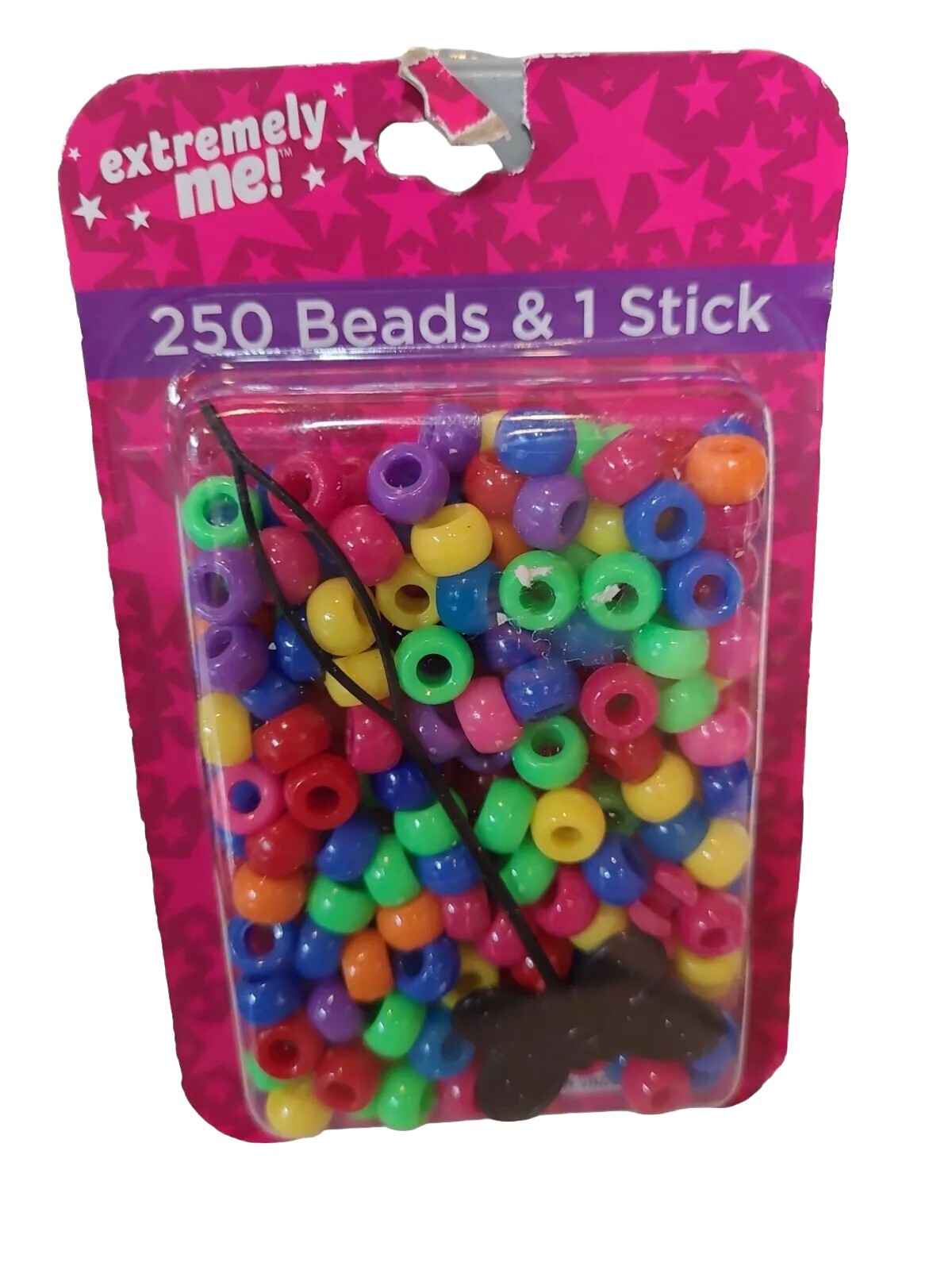 Extremely Me! Mixed Color Plastic Craft Beads 5 Packages 250 Beads Each.