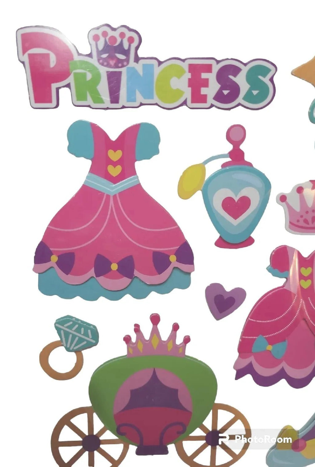 Crafters Square 10 Piece Pop-Up 3D Princess Stickers  Scrapbook NIP