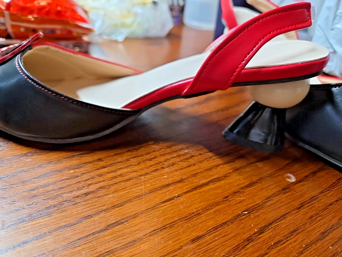 NEW!   Red and Black Pointed Toe Women’s High Heels Slip On Size 8.5