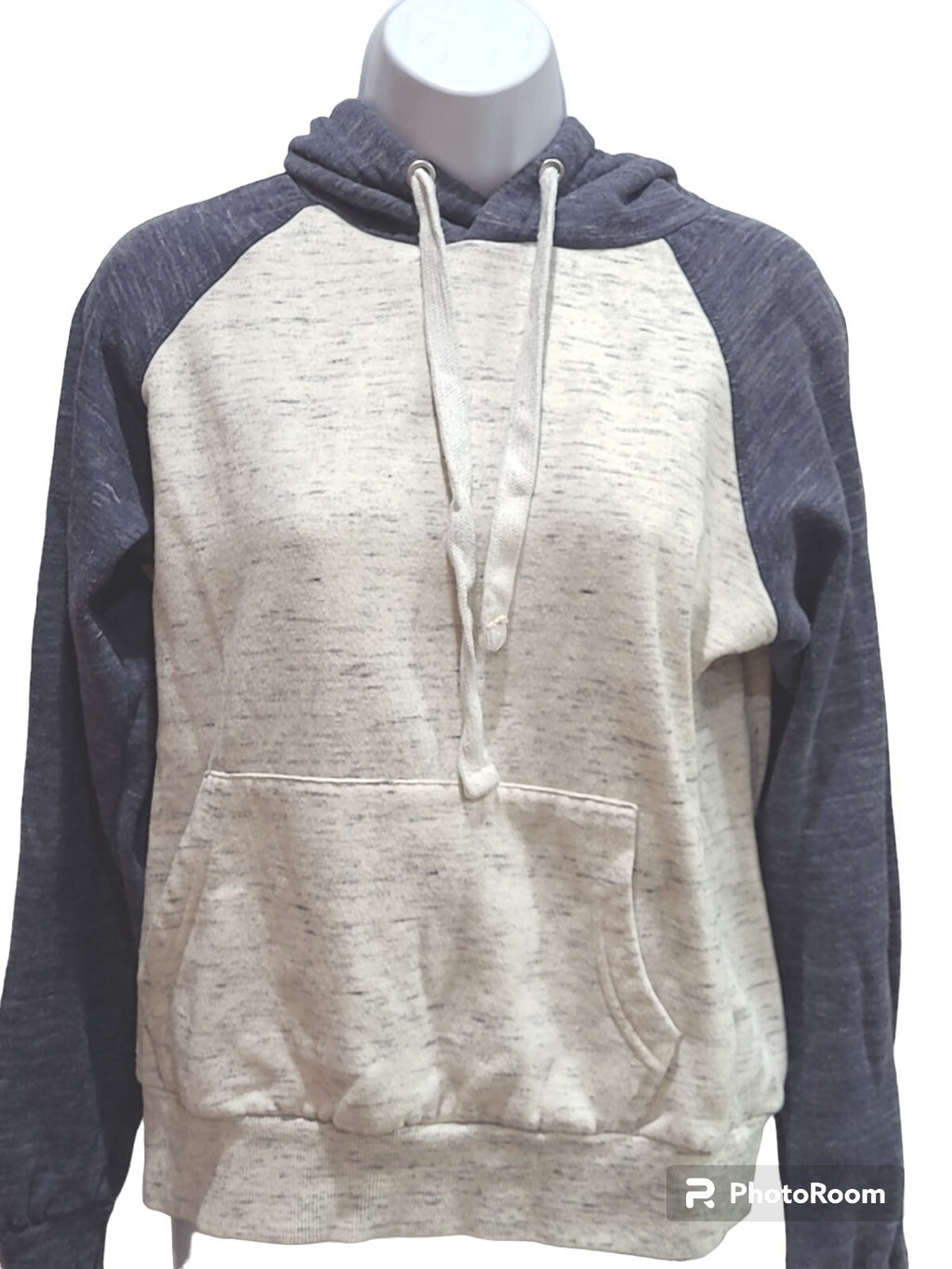 Doublju Womens Size  Medium Heather Blue & Light Gray Hoodie