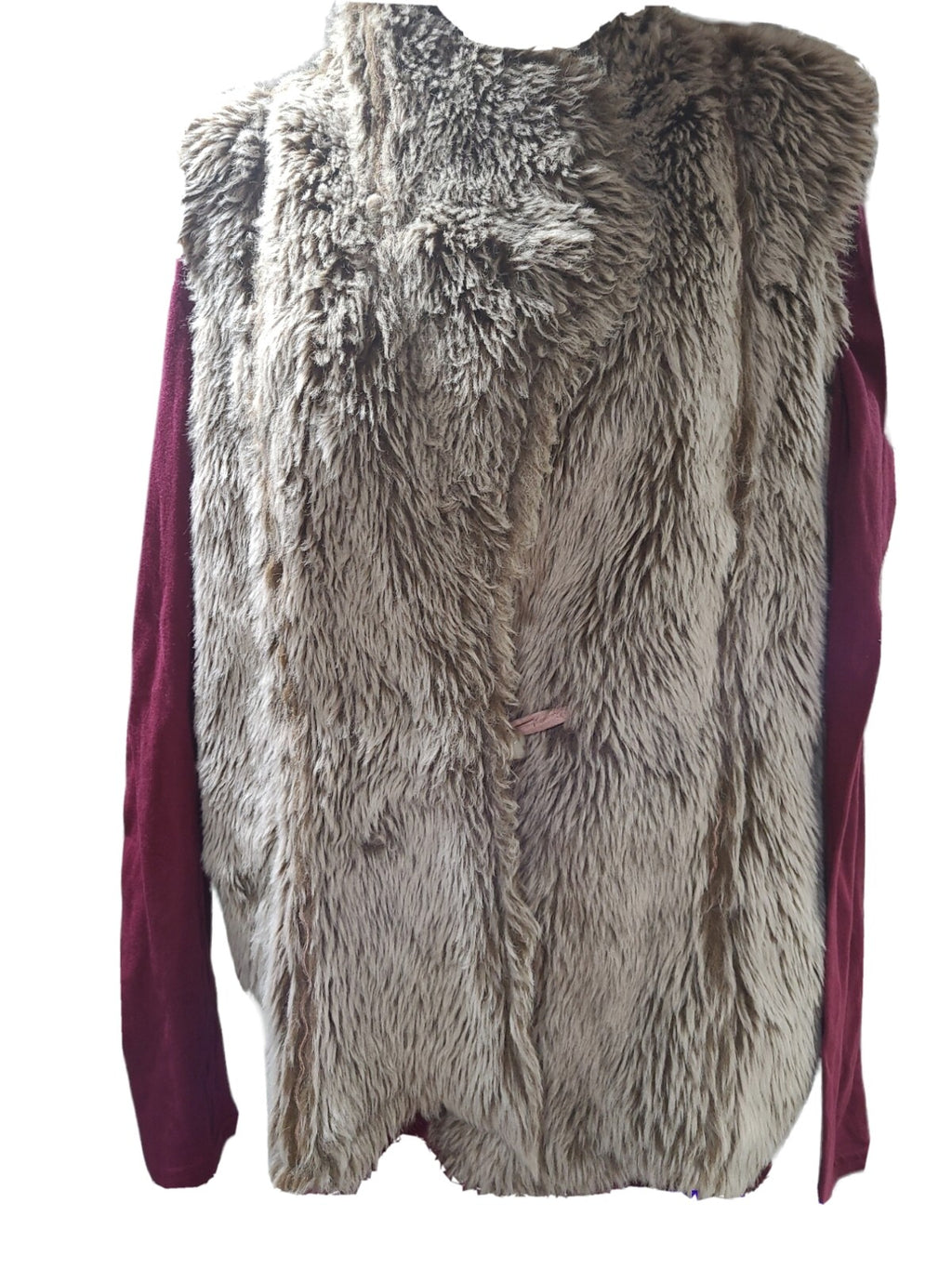 Blush Pink Suede and Faux Fur Sleeveless Vest.