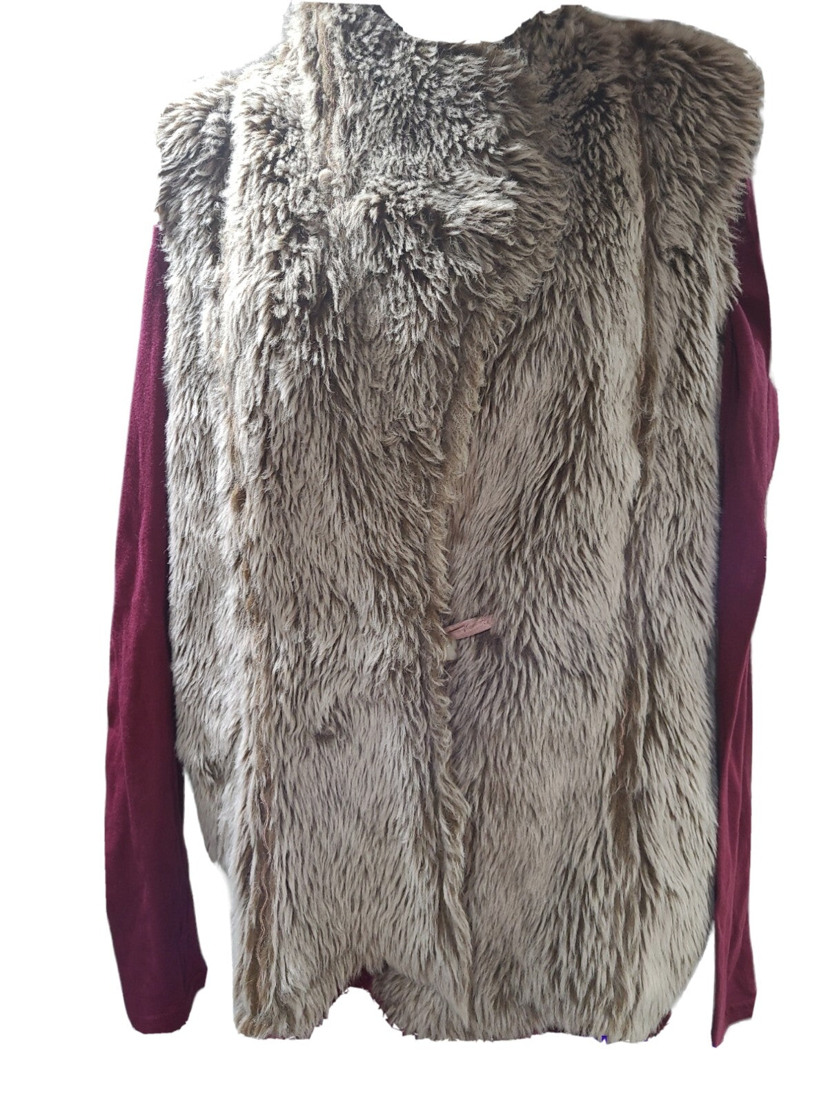 Blush Pink Suede and Faux Fur Sleeveless Vest.