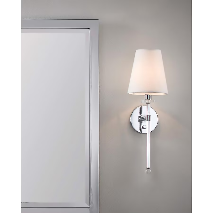 allen + roth Kelter  7.5-inChrom Finish Wall Scone With Shade