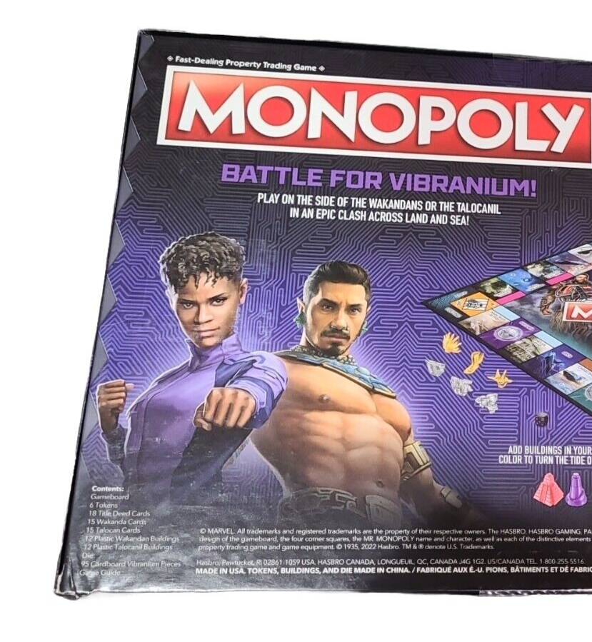 Monopoly: Marvel Studios' Black Panther: Wakanda Forever Edition Board Game- NEW