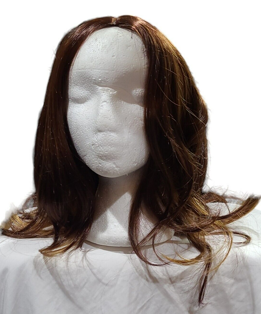 Long Wave Wigs Women Brown Mixed Color Heat Resistant Hair Synthetic Wig 16in