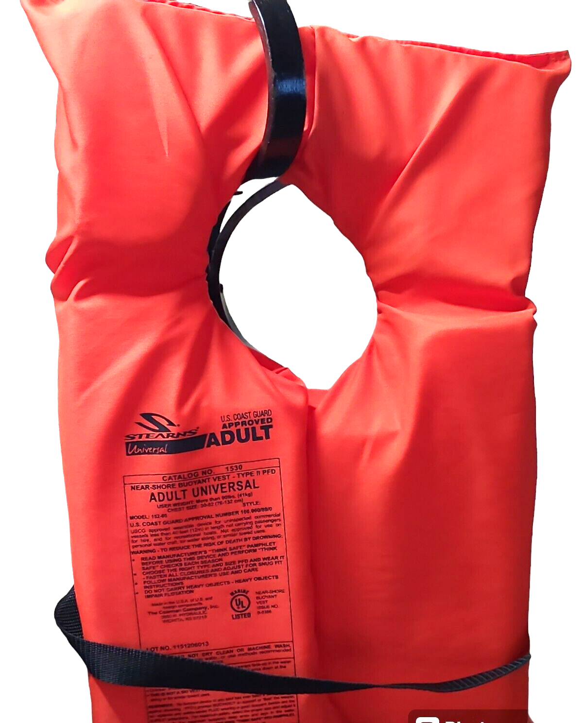 Stearns Type II Life Vest Jacket Adult Universal Model 1530