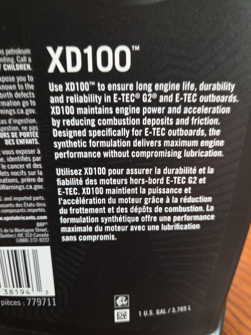Johnson Evinrude OMC OEM XPS XD100 Synthetic Formula DI Engine Oil, 779711