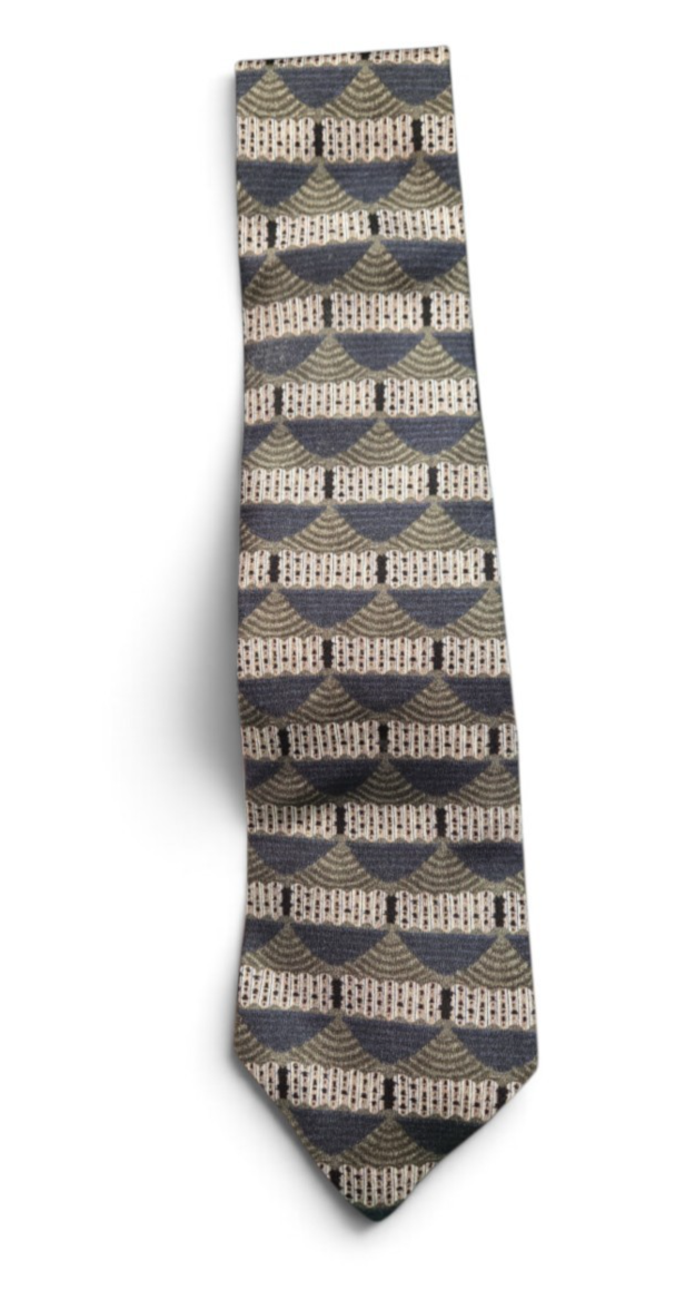 The Arrow Company Men's Necktie Tie Silk Made in USA Red Blue Gray Geometric