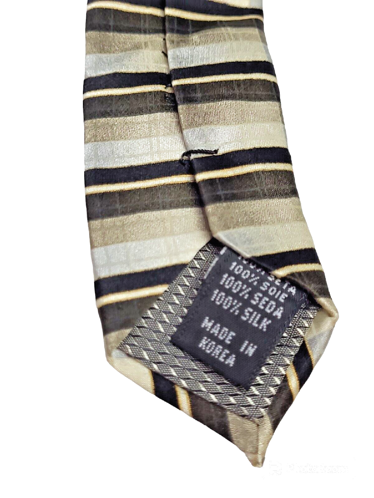 Di Maggio  Men's 100% silk  Handmade Brown Yellow Antique white Neck Tie