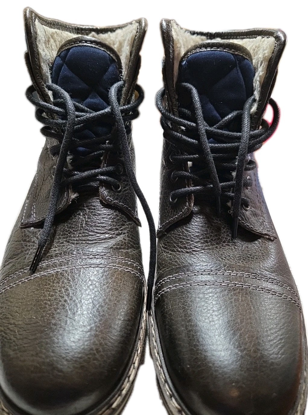 Crown Vintage Boots Men's 10.5 Fielding Quilted Cap Toe Brown Navy Casual Preppy