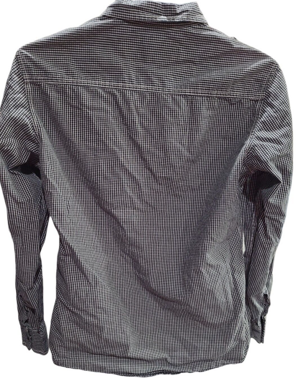Marc Ecko Shirt Mens Small Black & White SNAP Front Button Up Camp Long Sleeve