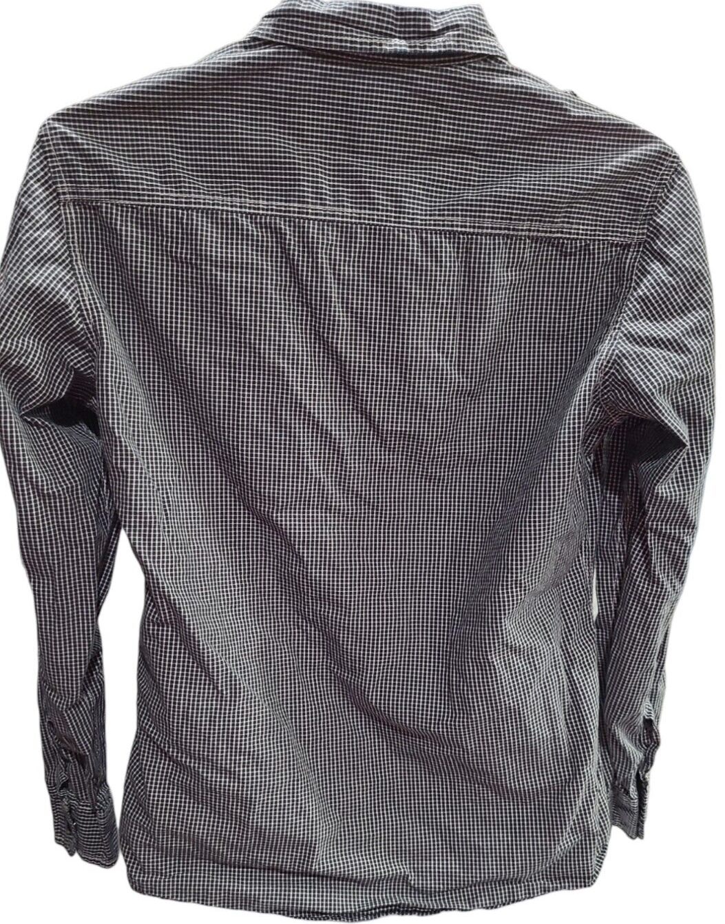 Marc Ecko Shirt Mens Small Black & White SNAP Front Button Up Camp Long Sleeve