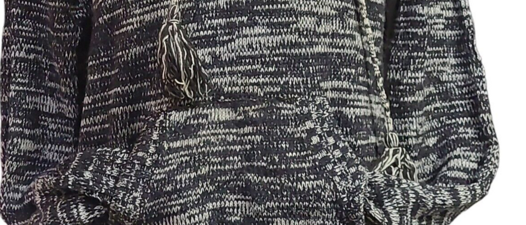 OP (OCEAN PACIFIC) Black and White V-Neck Sweater Hoodie 🧶