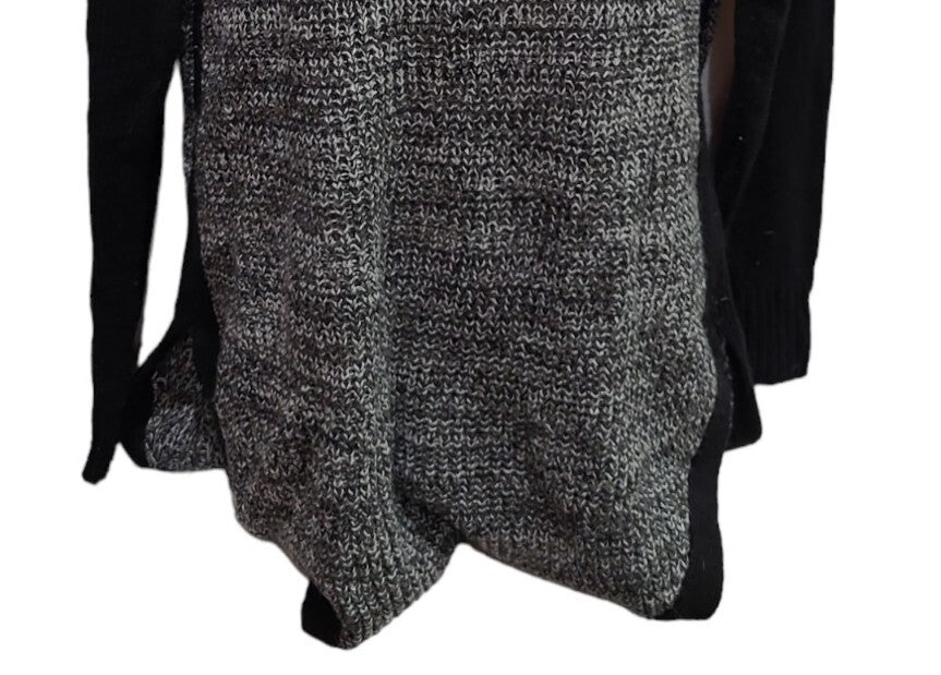 Jason Maxwell Charcoal  white & black loose knit Long sleeve Sweater Size L