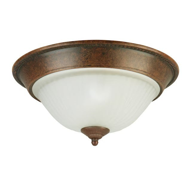 allen + roth 2-Light 13-in Antique Brown Flush Mount Light UPC 725916100728