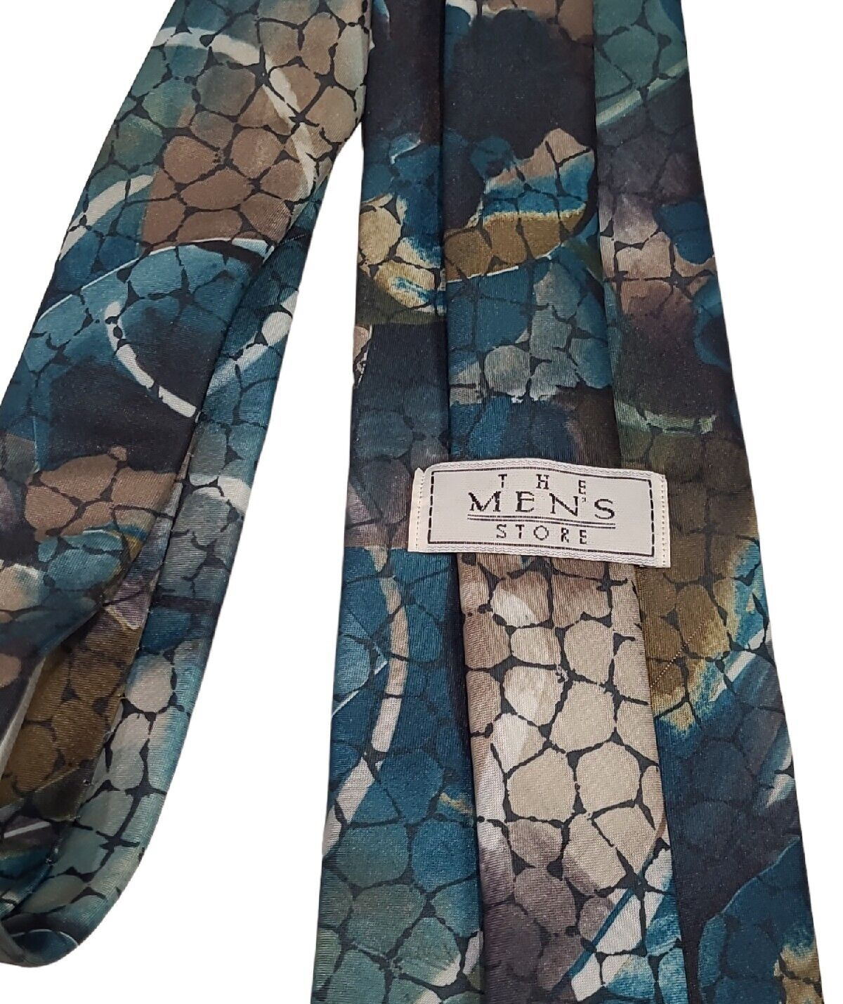 The Men's Store Necktie 100% Silk Blue Plaids & Checks Designer Neck Tie