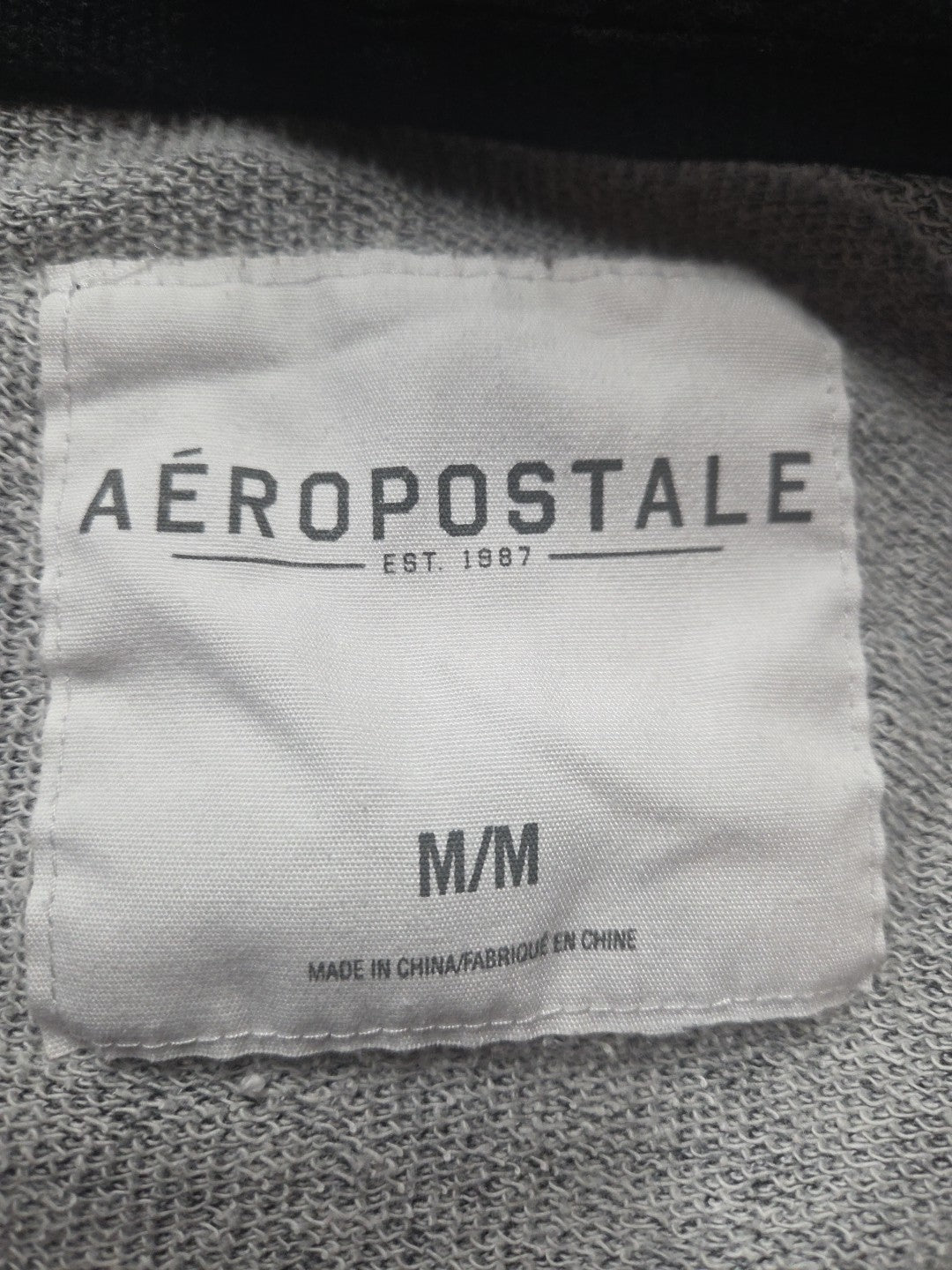 AEROPOSTALE  Zipper Front Hoodie Black Gray Size M