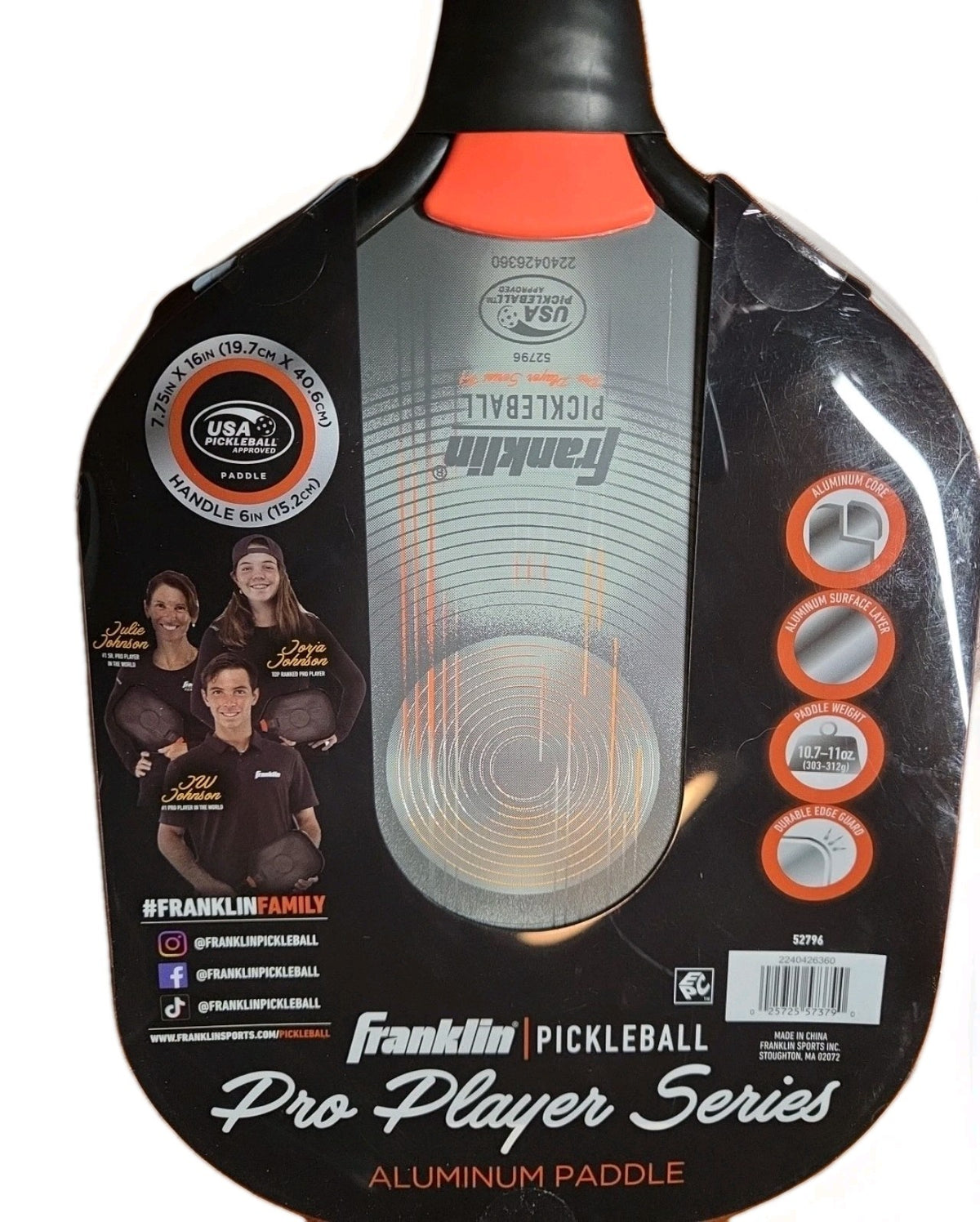 Franklin Sports Pickleball Paddle Pro Player Series Series Aluminum Paddle USAPA