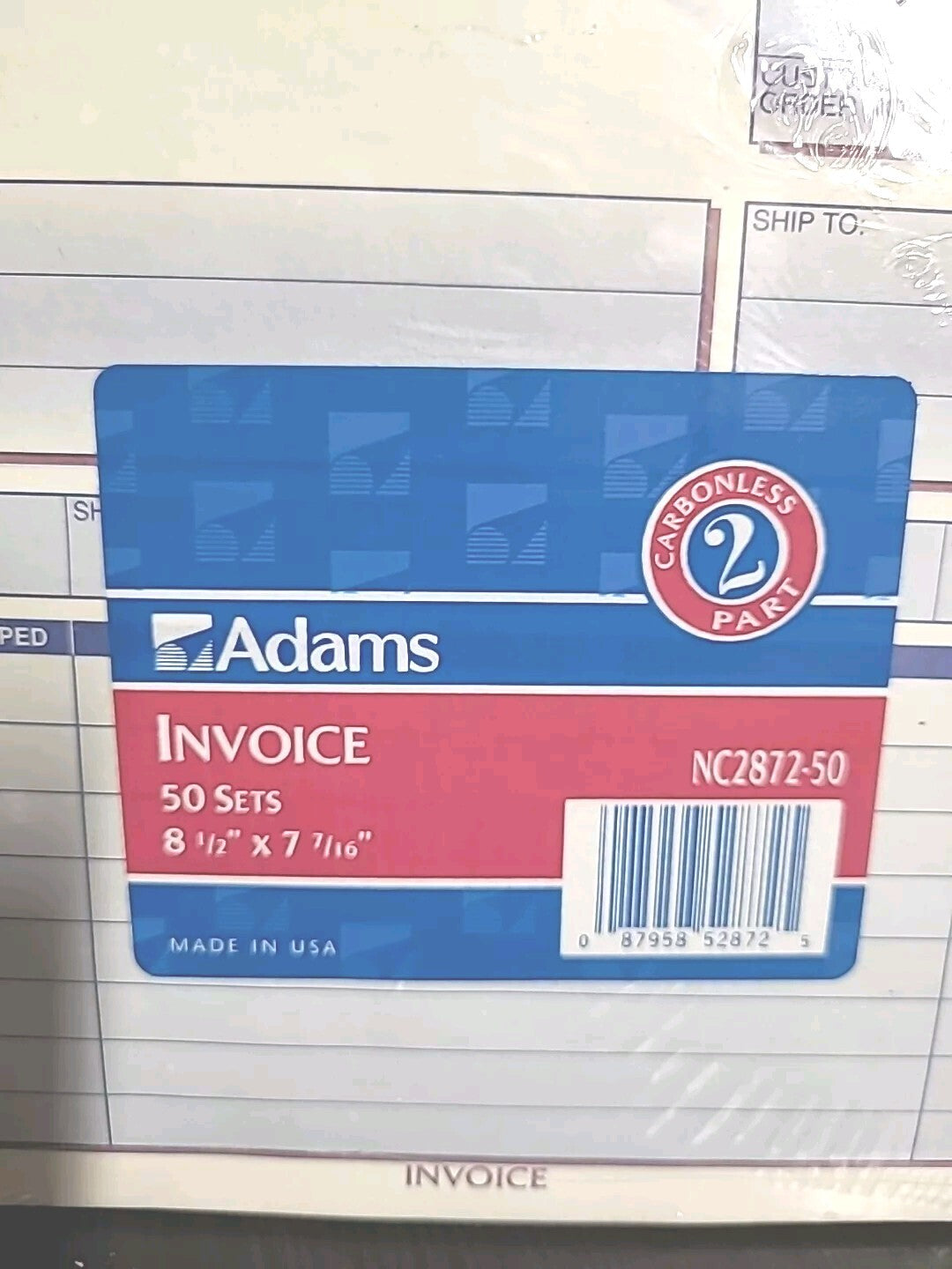 Adam's SHIPPER / PACKING SLIP  ~ 8 1/2 x 7 7/16 ~ NEW SEALED