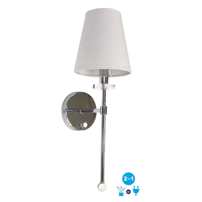 allen + roth Kelter  7.5-inChrom Finish Wall Scone With Shade