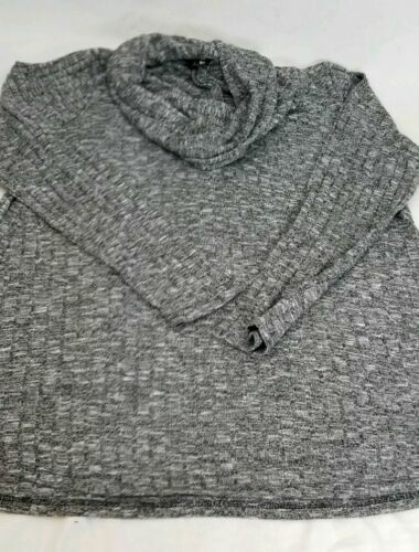 Cable & Gauge Cowl Neck Charcoal Sweater