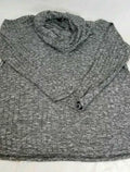 Cable & Gauge Cowl Neck Charcoal Sweater