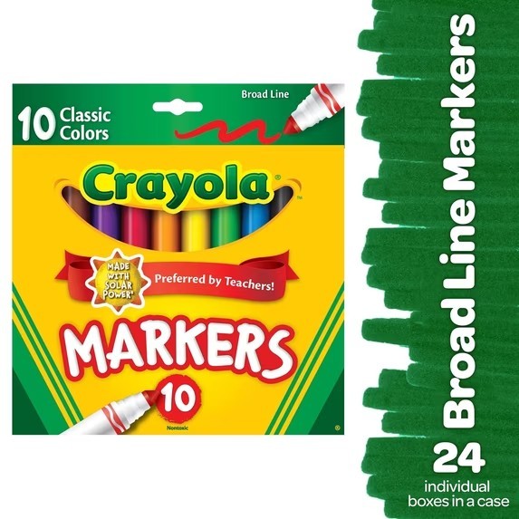 Crayola Bulk Markers for Kids (24pk of 10), Broad Line Classroom Essentials