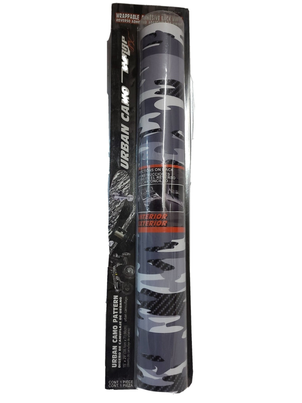 Urban Camo Pattern Vinyl Adhesive Wrap 15"x29" Digital Camo Grey White Black NEW