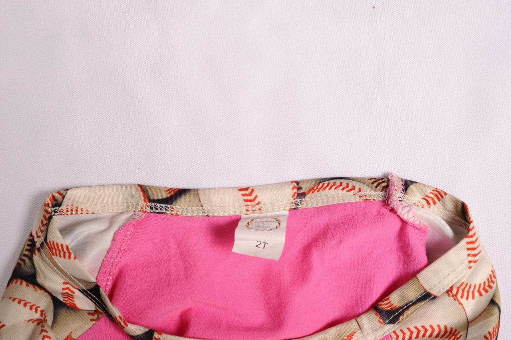 Sunshine & Rodeos Pink with glitter R baseball T shirt