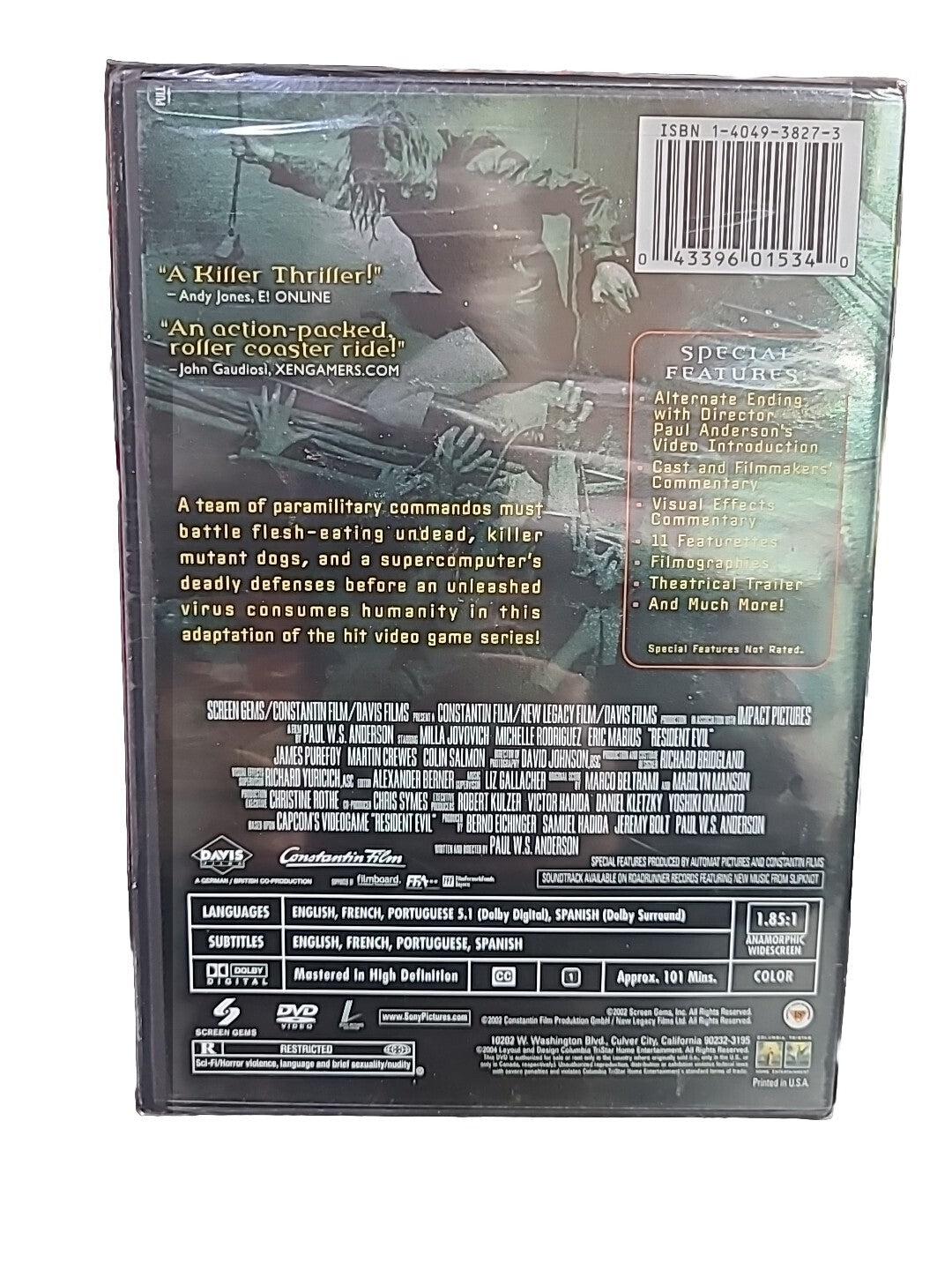 Resident Evil (Deluxe Edition) - DVD -MFG SEALED