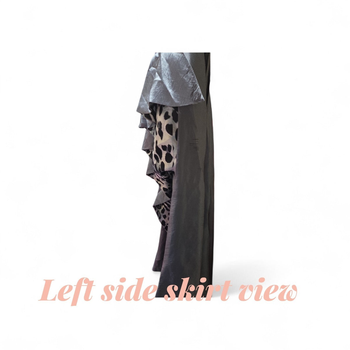 Embellishend Satin Animal Print Short/long Dress Size Small