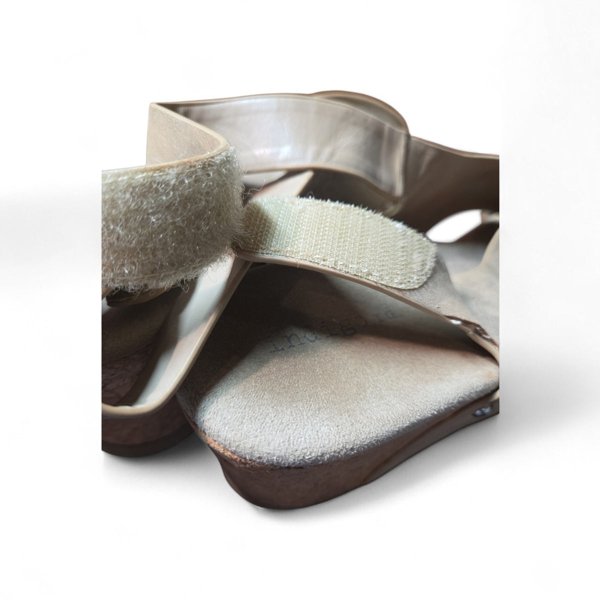 Indigo Rd. Beige Faux Suede Criss Cross Ankle Strap Wedge Heel Sandals