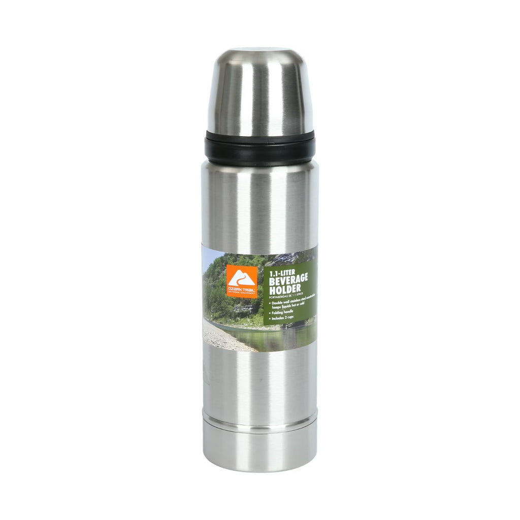 Ozark Trail 1.1L  Stainless Steel Beverage Holder Hot Or Cold 2 Cups Fold Handle