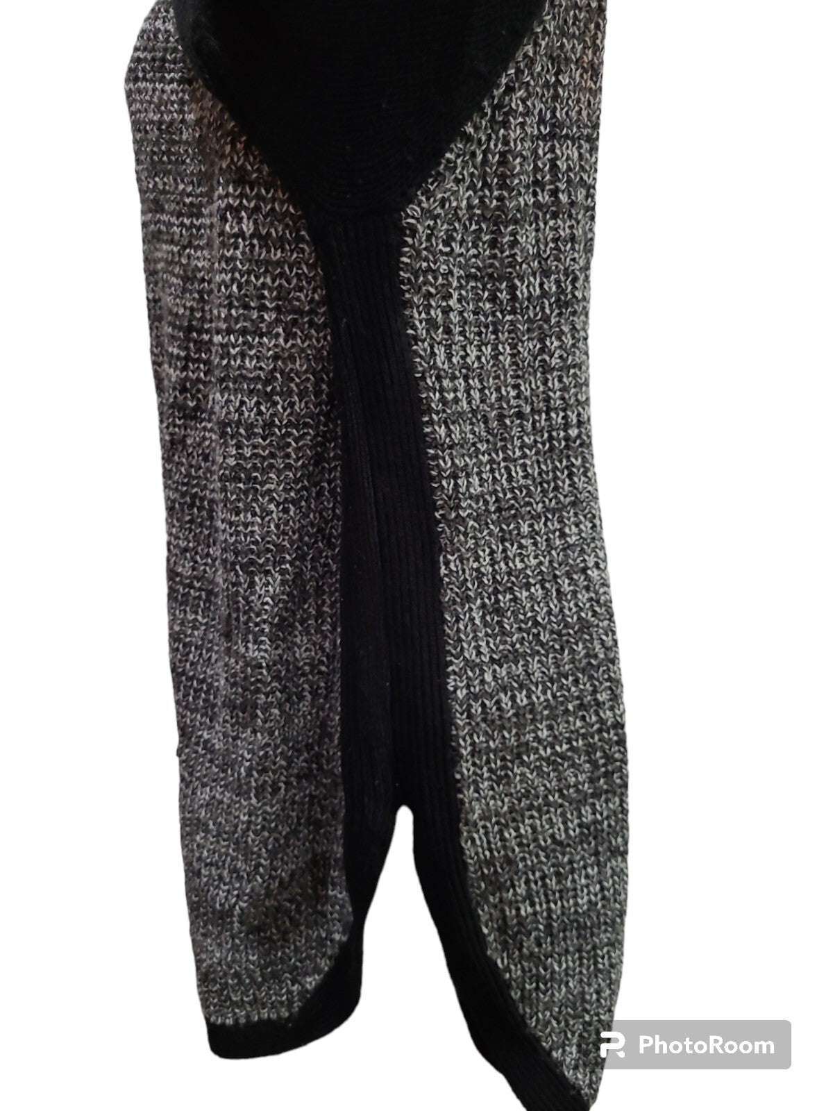 Jason Maxwell Charcoal  white & black loose knit Long sleeve Sweater Size L