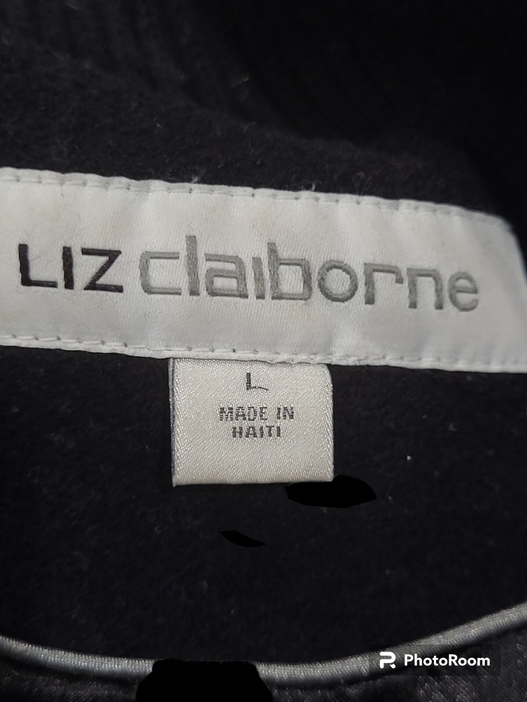 Liz Claiborne  Womens L Black Polyester Blend Dual Close Peacoat