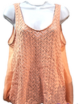 Daytrip Buckle Womens Top Sleeveless Peach Orange Sheer Polyester Large