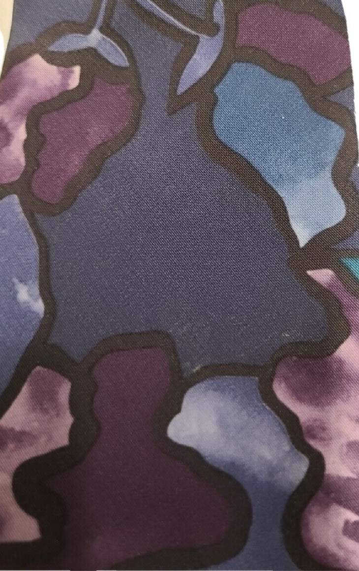 Classic collection by Van Heusen Blues& Purple  Camo Pattern 100% Polyester Tie