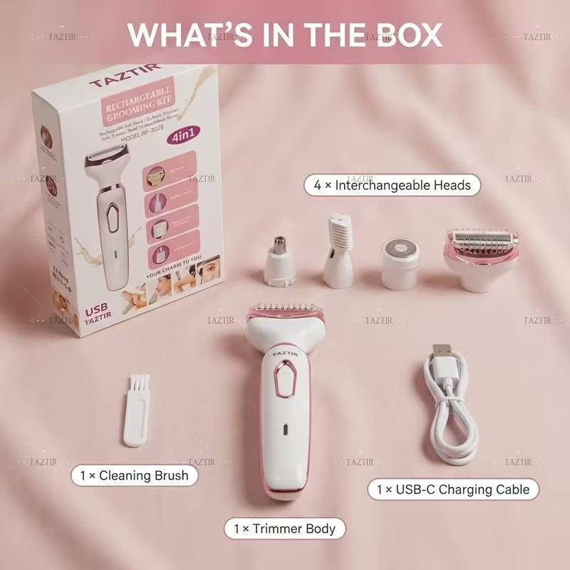 4 In 1 Electric Razor For Women Summer Bikini Shaver Painless Grooming Kit R
