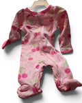 Wonder Nation  girls pink Cherries zip up footed sleeper NWT Newborn