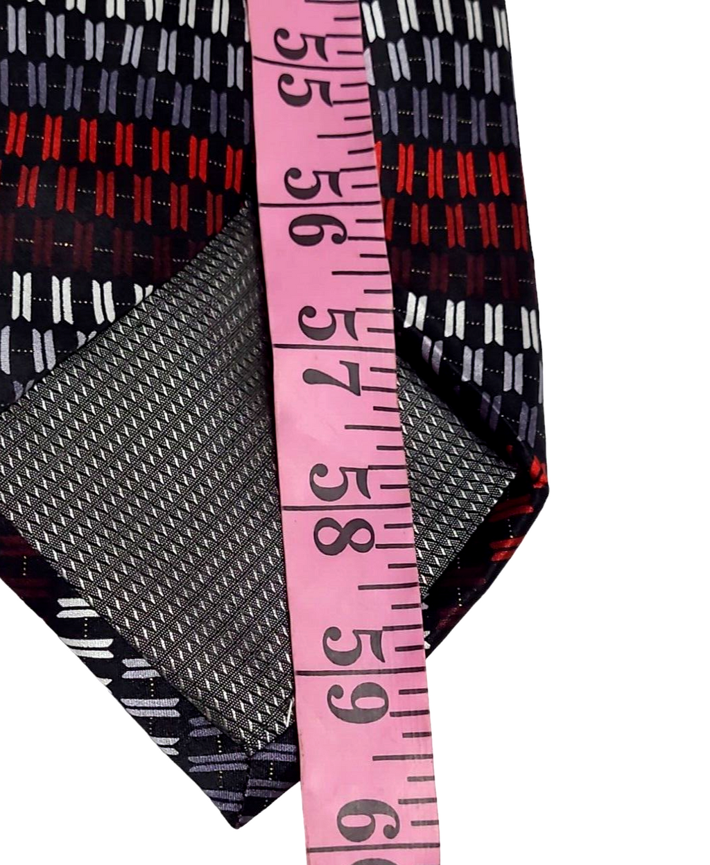 COVINGTON Handmade Silk Men's Black, Maroon,Gray and White Men's Tie.