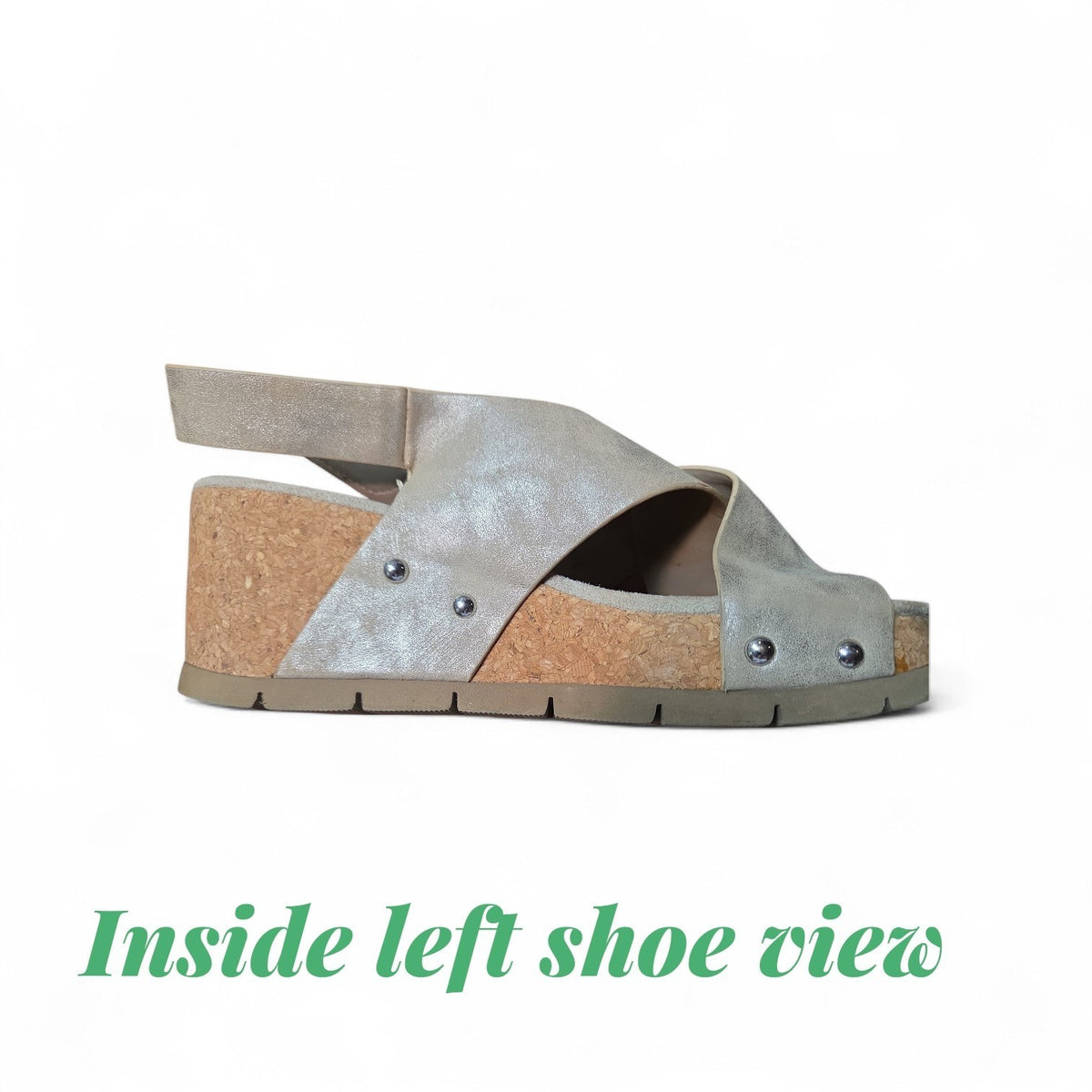 Indigo Rd. Beige Faux Suede Criss Cross Ankle Strap Wedge Heel Sandals