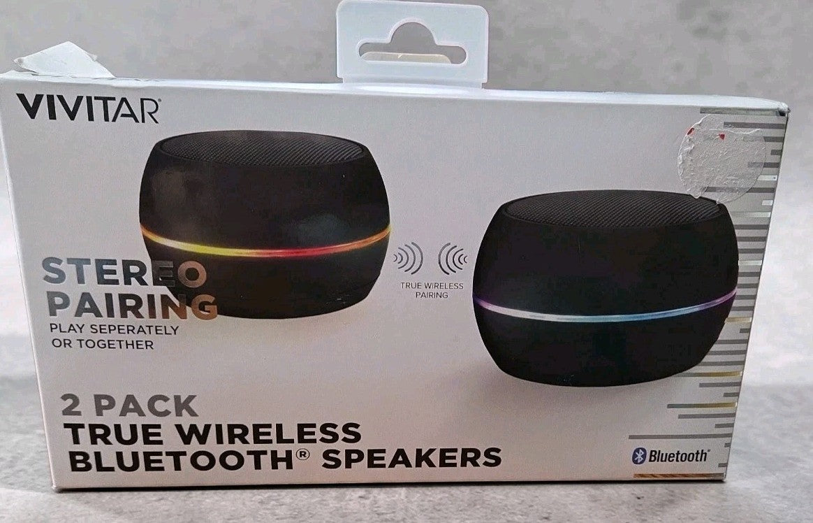Vivitar Portable Wireless Bluetooth Speakers, 2-Pack