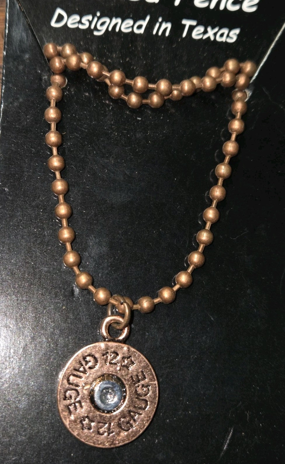 Crooked Fence 12 Gauge Casing  Beaded Necklace