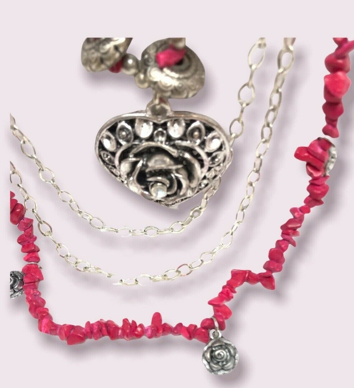 P & G Collection Antique Rose Matching Jewelry 3pc